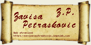 Zaviša Petrašković vizit kartica